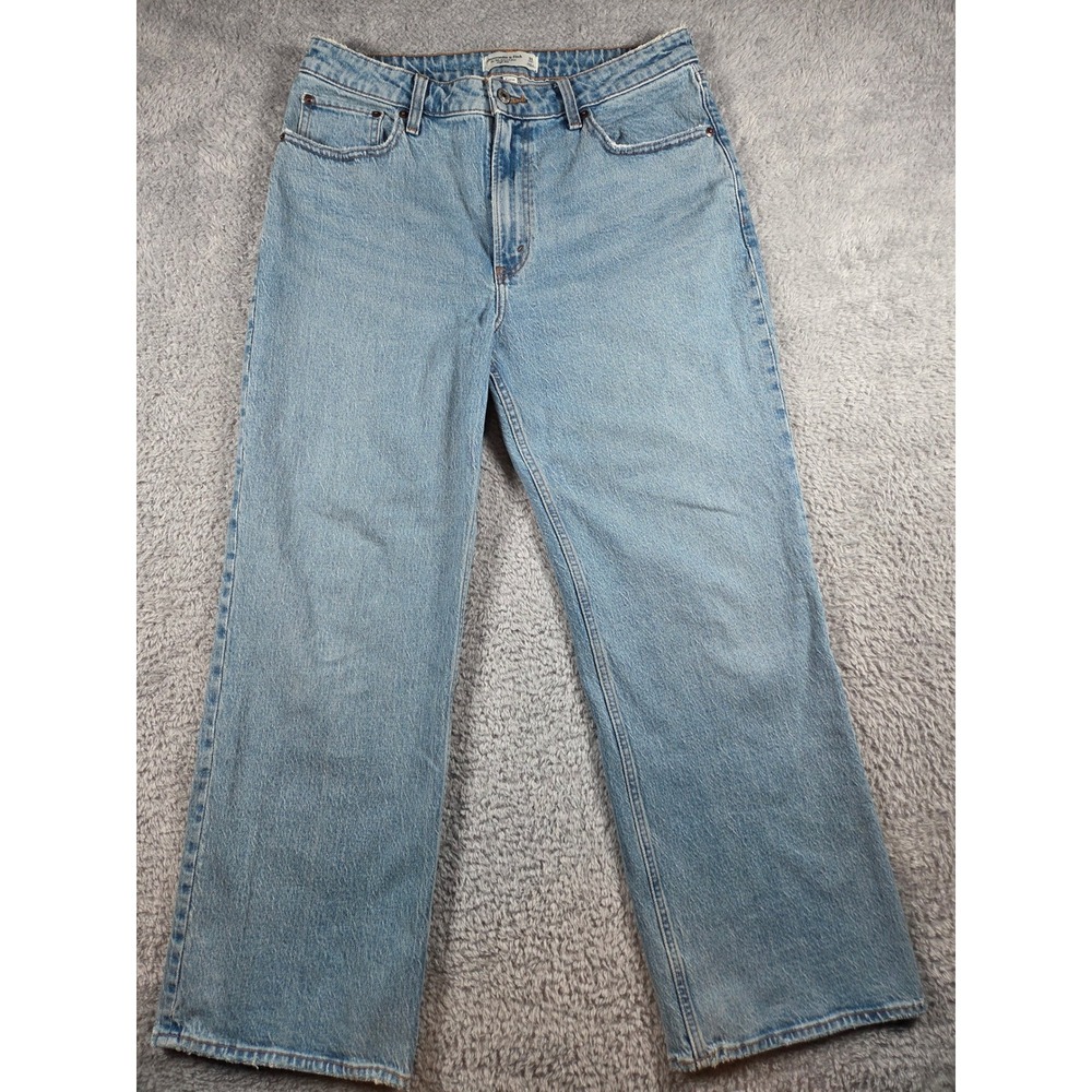 Abercrombie & Fitch 90s Relaxed Jeans 31 Short Light Blue Womens Curve Love High